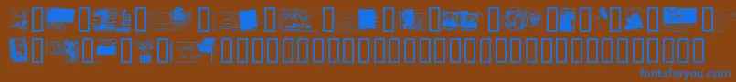 フォントDeadLetterOfficeThirtyTwo – 茶色の背景に青い文字