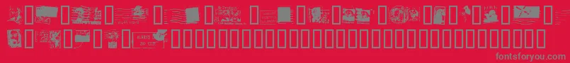 Czcionka DeadLetterOfficeThirtyTwo – szare czcionki na czerwonym tle