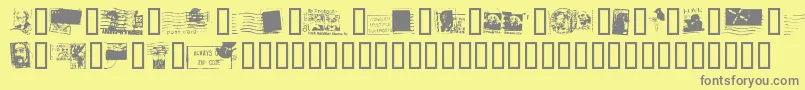 Czcionka DeadLetterOfficeThirtyTwo – szare czcionki na żółtym tle