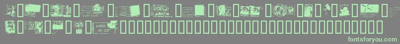 フォントDeadLetterOfficeThirtyTwo – 灰色の背景に緑のフォント