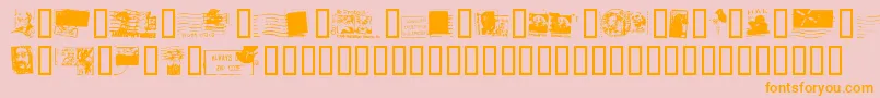 Czcionka DeadLetterOfficeThirtyTwo – pomarańczowe czcionki na różowym tle