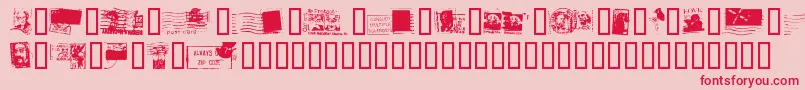 フォントDeadLetterOfficeThirtyTwo – ピンクの背景に赤い文字