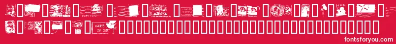 フォントDeadLetterOfficeThirtyTwo – 赤い背景に白い文字