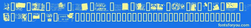 Czcionka DeadLetterOfficeThirtyTwo – żółte czcionki na niebieskim tle
