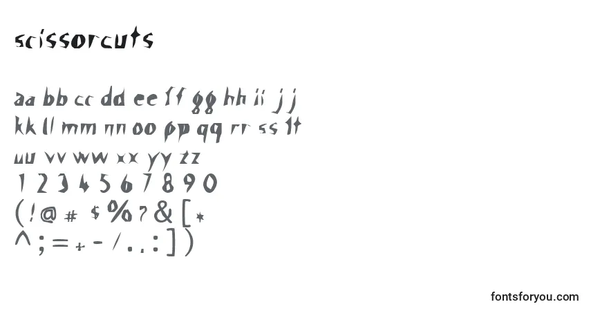 ScissorCutsフォント–アルファベット、数字、特殊文字
