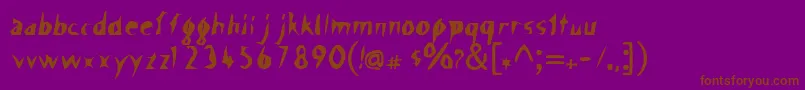 フォントScissorCuts – 紫色の背景に茶色のフォント