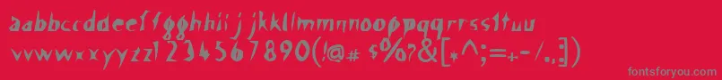 ScissorCuts Font – Gray Fonts on Red Background