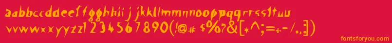 Шрифт ScissorCuts – оранжевые шрифты на красном фоне