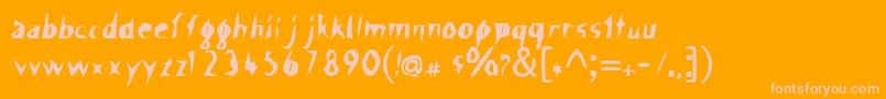 ScissorCuts-fontti – vaaleanpunaiset fontit oranssilla taustalla