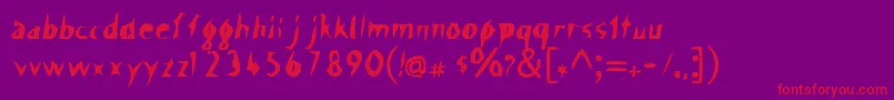 ScissorCuts-Schriftart – Rote Schriften auf violettem Hintergrund