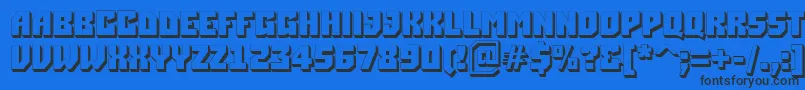 ASimplere3D Font – Black Fonts on Blue Background