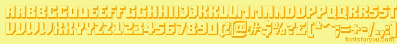 ASimplere3D Font – Orange Fonts on Yellow Background