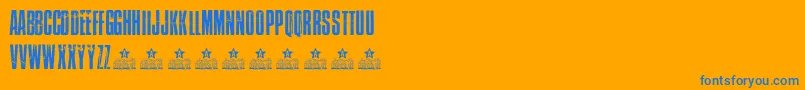 Police AtlantidaPersonalUse – polices bleues sur fond orange