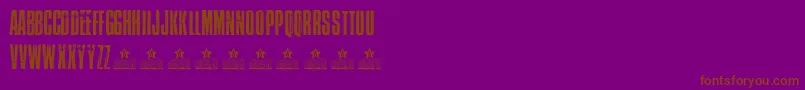 フォントAtlantidaPersonalUse – 紫色の背景に茶色のフォント