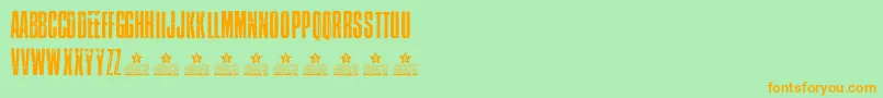 AtlantidaPersonalUse-Schriftart – Orangefarbene Schriften auf grünem Hintergrund