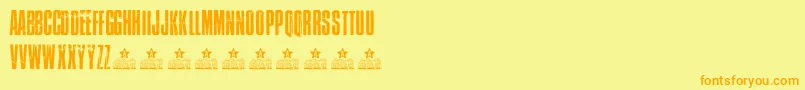 Fonte AtlantidaPersonalUse – fontes laranjas em um fundo amarelo