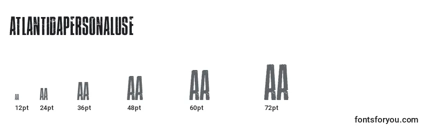 AtlantidaPersonalUse Font Sizes