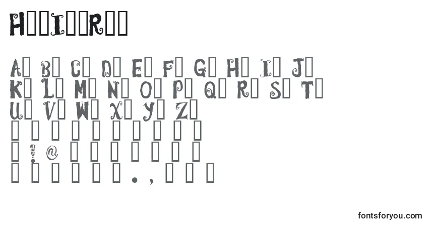 Schriftart HeyItsRed – Alphabet, Zahlen, spezielle Symbole