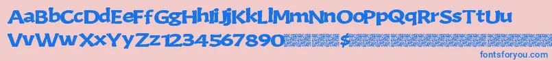 Boneking Font – Blue Fonts on Pink Background