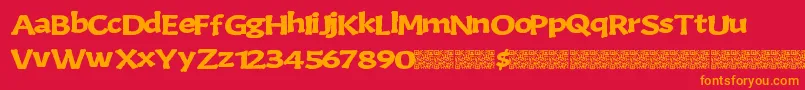 Boneking Font – Orange Fonts on Red Background