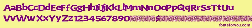 Boneking Font – Purple Fonts on Yellow Background