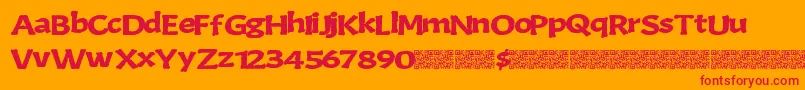 Boneking Font – Red Fonts on Orange Background