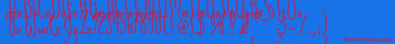 Xiparos-Schriftart – Rote Schriften auf blauem Hintergrund