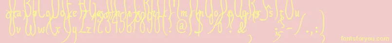 Xiparos Font – Yellow Fonts on Pink Background
