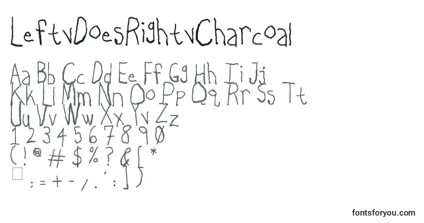 Schriftart LeftyDoesRightyCharcoal – Alphabet, Zahlen, spezielle Symbole