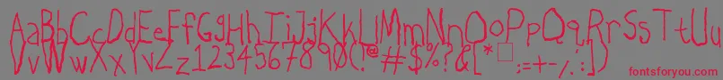 LeftyDoesRightyCharcoal Font – Red Fonts on Gray Background