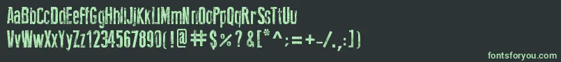 フォントNewPressEroded – 黒い背景に緑の文字