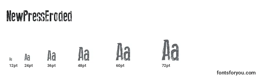 NewPressEroded (76301) Font Sizes