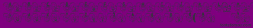 TPiyoFont Font – Black Fonts on Purple Background