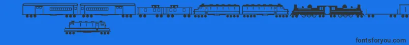 フォントTrains – 黒い文字の青い背景