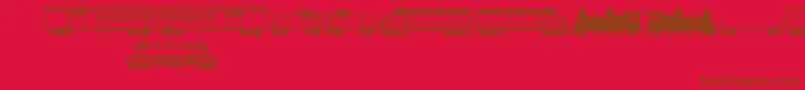 Trains Font – Brown Fonts on Red Background