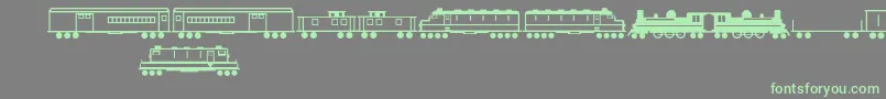 Trains Font – Green Fonts on Gray Background