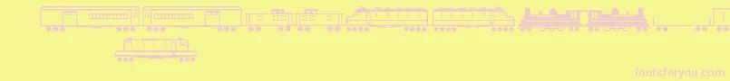 Weitere Informationen zur Trains-Schriftart Trains-Schriftart – Rosa Schriften auf gelbem Hintergrund