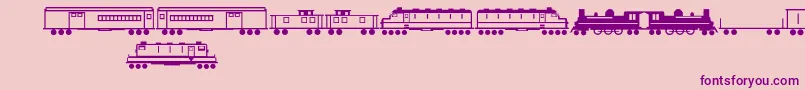 Trains Font – Purple Fonts on Pink Background