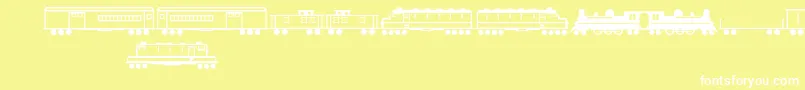 Trains Font – White Fonts on Yellow Background