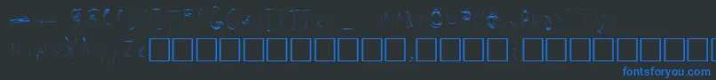 Secret Font – Blue Fonts on Black Background