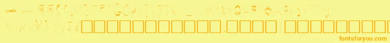 Secret Font – Orange Fonts on Yellow Background