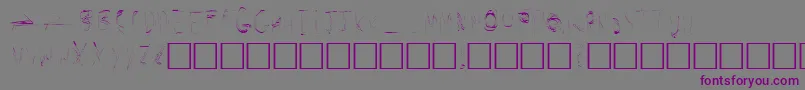 フォントSecret – 紫色のフォント、灰色の背景