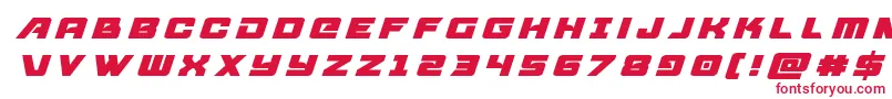 フォントAircruisertitleital – 白い背景に赤い文字