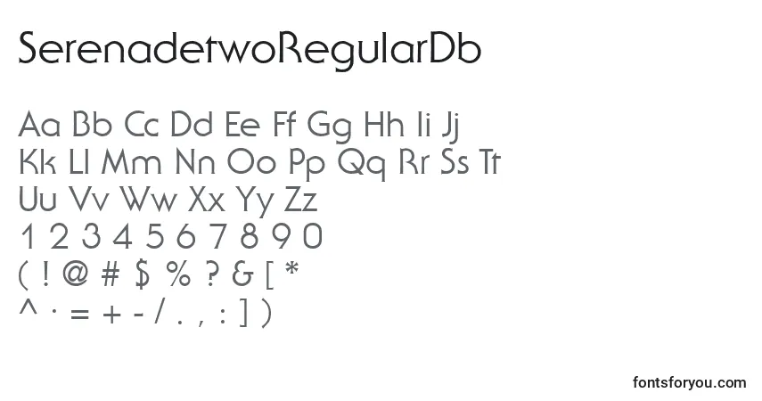 SerenadetwoRegularDb-fontti – aakkoset, numerot, erikoismerkit