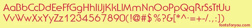 SerenadetwoRegularDb Font – Red Fonts on Yellow Background