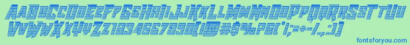 Raidercrusaderchrome Font – Blue Fonts on Green Background