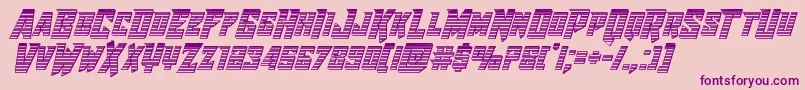 Raidercrusaderchrome-fontti – violetit fontit vaaleanpunaisella taustalla