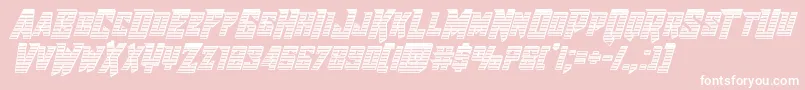 Raidercrusaderchrome-Schriftart – Weiße Schriften auf rosa Hintergrund