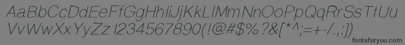 フォントPrinsesstartalightitalicdemo – 黒い文字の灰色の背景