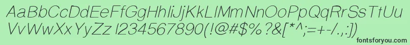 Prinsesstartalightitalicdemo Font – Black Fonts on Green Background